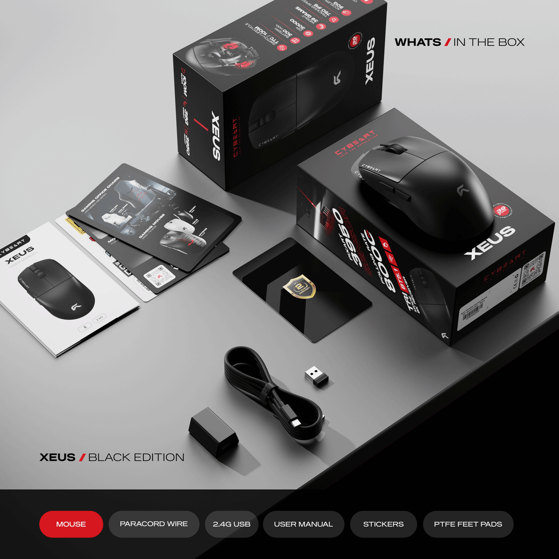 Cybeart | Xeus 8K Polling 39g Superlight Tri-Mode Wireless Gaming Mouse